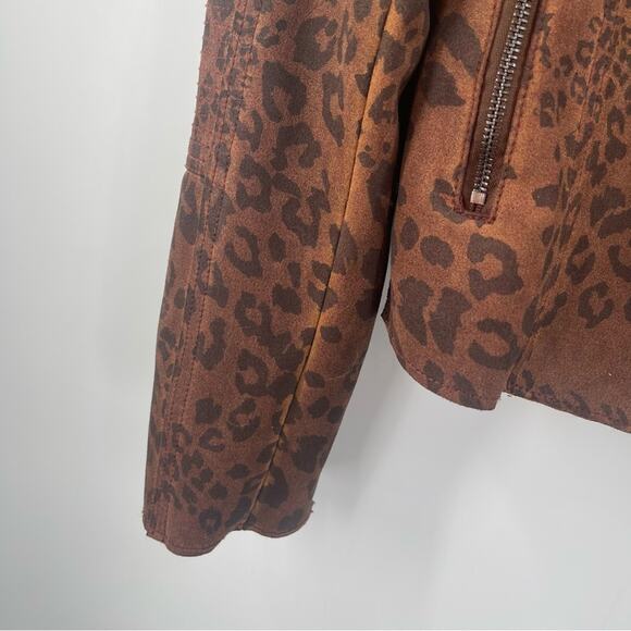 MARRAKECH x Anthropologie Jacket Size Small Marni Leopard Moto Animal Print Zip - Picture 7 of 16